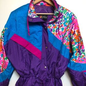 Andy Johns Vintage 80s Retro Windbreaker Jacket L